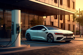 正在充电的新能源汽车环保智能