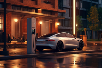 正在充电的新能源汽车未来科技