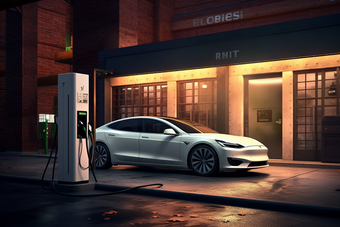 正在充电的新能源汽车未来智能