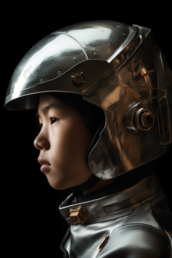 佩戴未来<strong>科技</strong>头盔的男孩未来技术未来