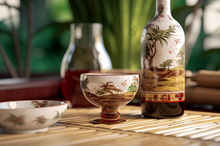 中国传统白酒酒杯中式素材