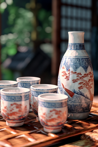 中国传统白酒酒杯瓷器中式
