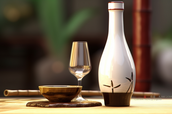 中国传统白酒酒杯古风室内图片