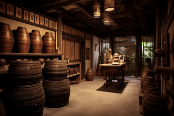 中国传统白酒酒窖中国古风传统文化