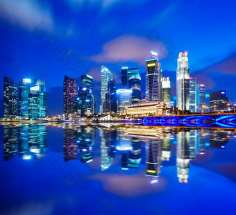 城市城市景观新加坡晚上