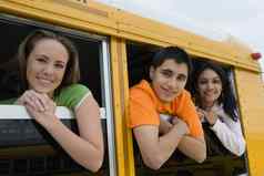 高学校学生窗户学校公共汽车