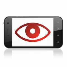 隐私概念眼睛智能手机