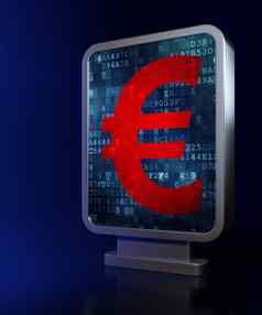 货币概念欧元广告牌背景