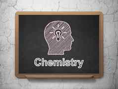教育概念头光灯泡化学黑板背景