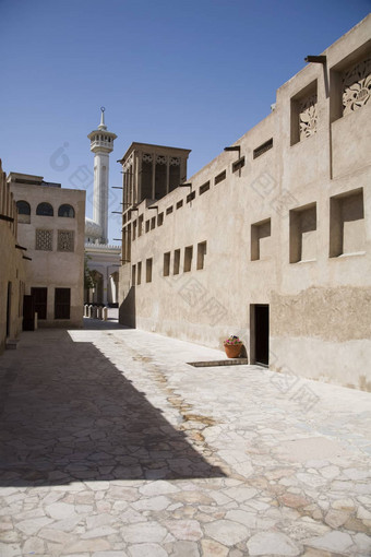 人行道巴斯塔基亚清真寺巴斯塔基亚季度布尔迪拜迪拜阿联酋