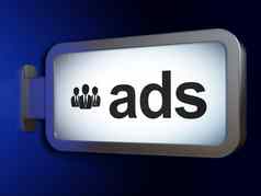 市场营销概念广告业务人广告牌背景