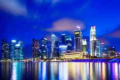 城市城市景观新加坡晚上