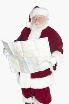 圣诞老人老人持有地图