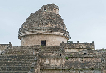 古老的天文台奇红玫瑰玛雅城市墨西哥