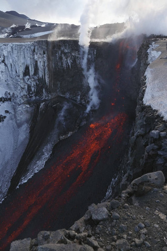 熔融熔岩烟埃亚菲亚德拉火山5沃都哈尔冰岛