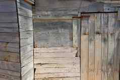 伊比沙岛Formentera岁的饱经风霜的木墙