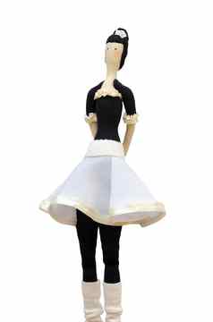 fs-handmade孤立的娃娃芭蕾舞女演员白色裙子