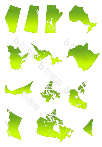 加拿大省地图