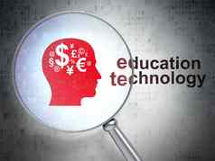 教育概念头金融象征教育技术光学玻璃