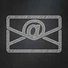 业务概念电子邮件黑板背景