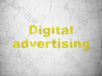 市场营销概念数字广告墙背景