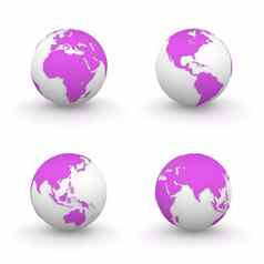 地球仪粉红色的紫色的