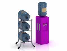 淡紫色水冷却器瓶