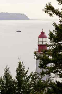 加拿大西海岸灯塔太平洋海洋船