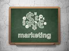市场营销概念金融象征市场营销黑板背景