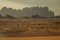 山Wadi空间沙漠沙漠路小车