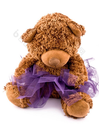 泰迪熊紫色的图图裙子