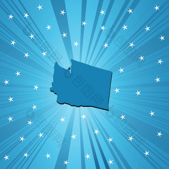 蓝色的华盛顿地图