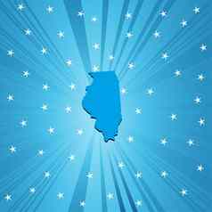 蓝色的地图伊利诺斯州