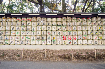 桶为了日本州捐赠明治神宫神社东京