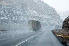 下雪号州际公路下了雪路内华达