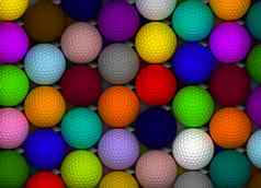 色彩斑斓的高尔夫球球