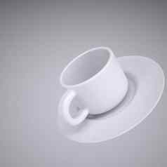 白色咖啡杯飞碟