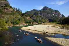 竹子漂流武夷山山中国