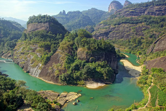 峡谷武夷山山福建省中国