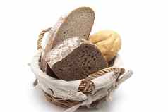面包卷用全麦面粉做的面包篮子