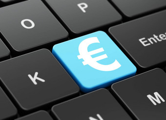货币概念欧元电脑键盘背景