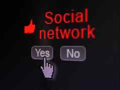 社会媒体概念拇指图标社会网络数字电脑屏幕