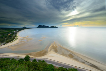 景观日出视图甘露海滩泰国