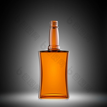 空红色的玻璃瓶苏格兰威士忌白兰地
