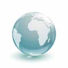 玻璃全球地球地图蓝色的