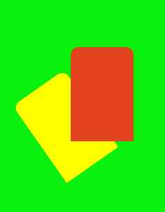 红色的黄色的足球卡片