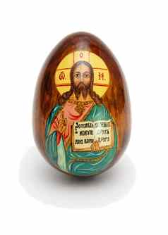 俄罗斯复活节蛋耶稣基督白色背景