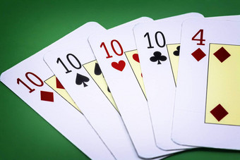 卡片扑克甲板英语结合卡片被称为扑克绿色背景