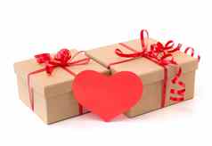 情人节礼物盒子红色的心