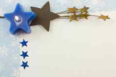 蓝色的星星空白圣诞节卡